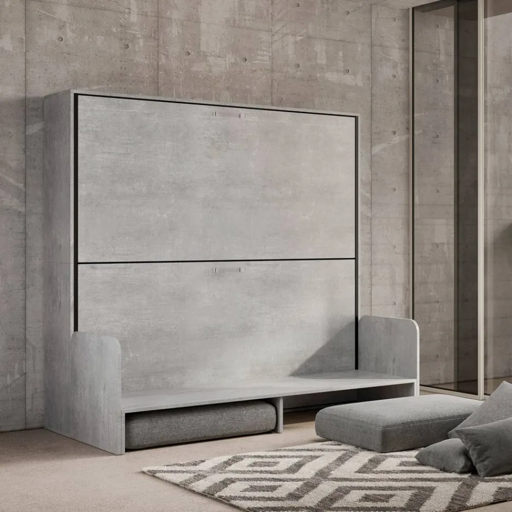 Viadurini Night Design Klappbett-Horizontales Klapp-Etagenbett mit Sofa Made in Italy – Collaborative