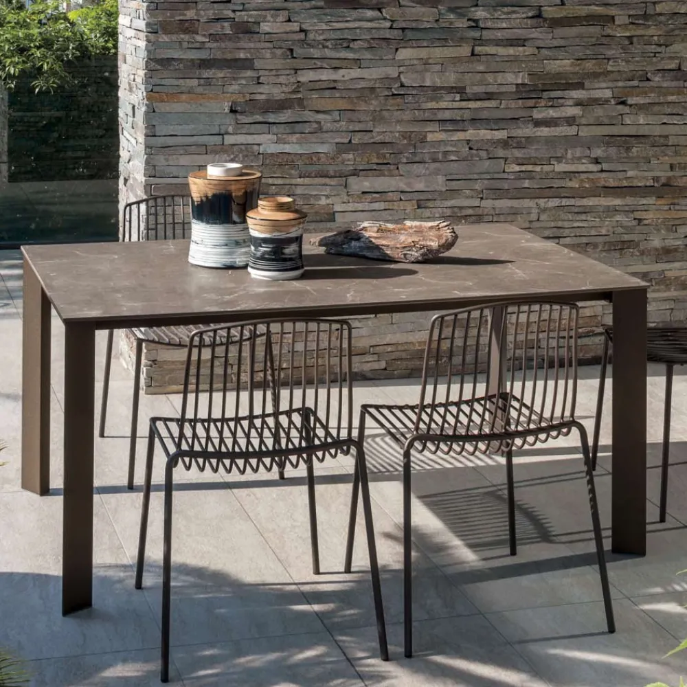 Viadurini in the Garden Gartentische Fest-HPL-Gartentisch mit Aluminiumstruktur Made in Italy - Carl