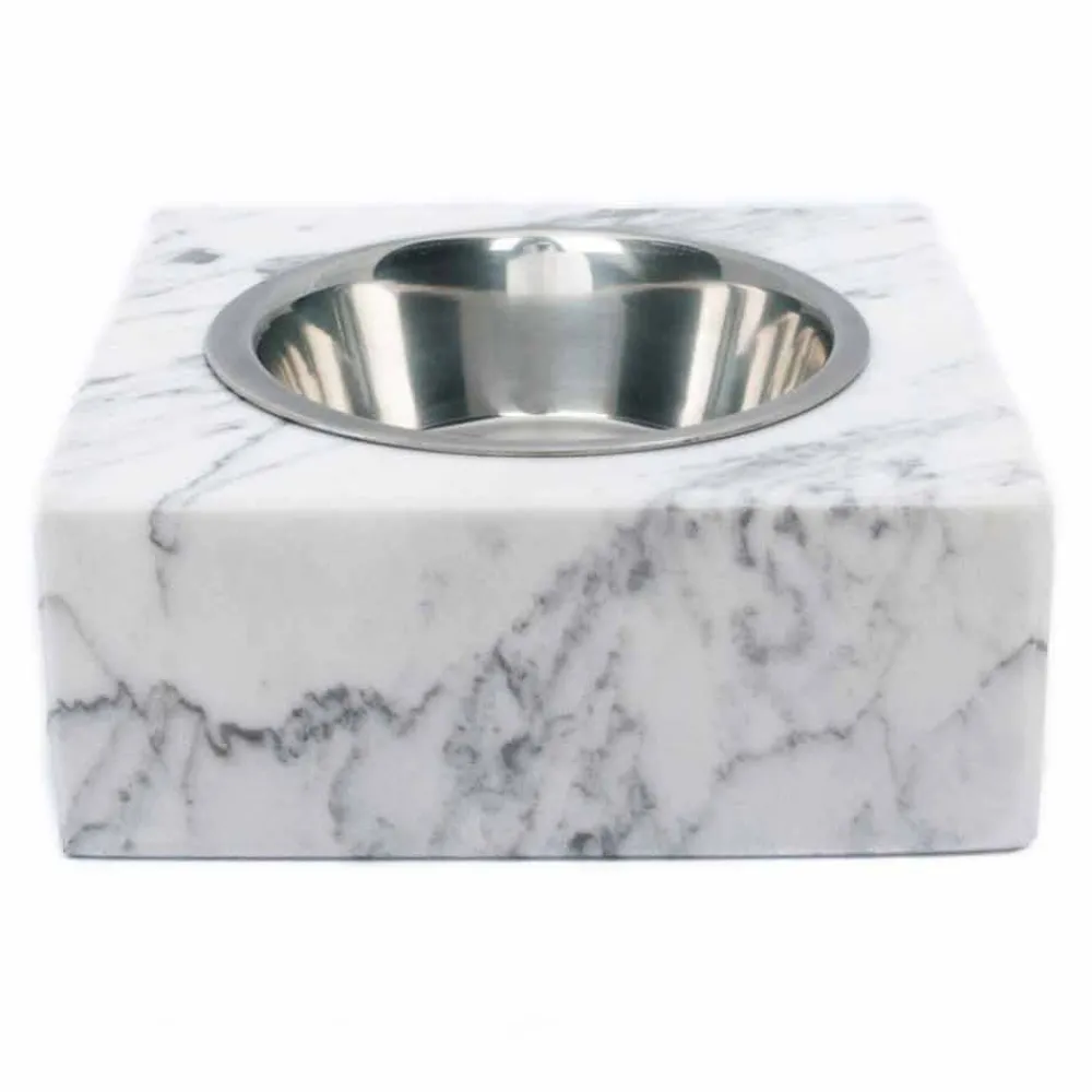 Viadurini Pet Collection Deko Artikel Und Wohnaccessoires-Hunde- und Katzenschale aus weißem Carrara-Marmor Made in Italy - Ciotta