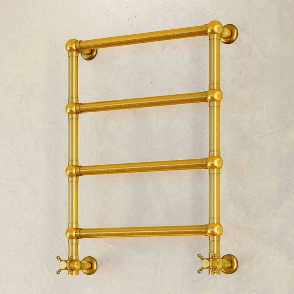 Scirocco H Handtuchheizkörper Wasser-Hydraulischer Designer-Handtuchwärmer Caterina Gold aus Messing