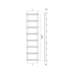 Viadurini Radiators Handtuchheizkörper Wasser-Hydraulischer Handtuchwärmer mit vertikalen Kollektoren, hergestellt in Italien – Ginger