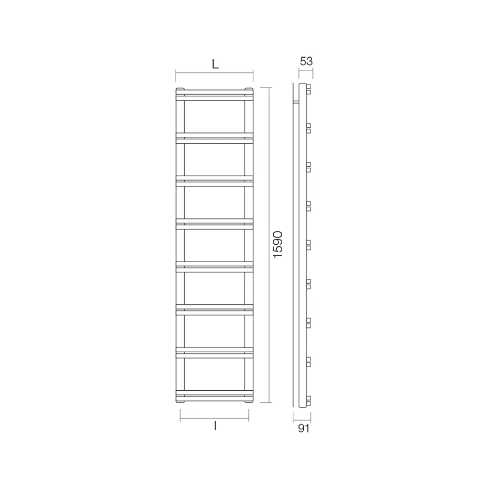 Viadurini Radiators Handtuchheizkörper Wasser-Hydraulischer Handtuchwärmer mit vertikalen Kollektoren, hergestellt in Italien – Ginger
