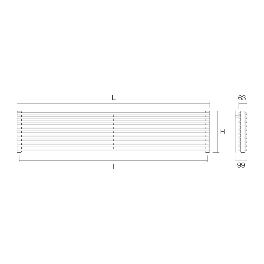 Viadurini Radiators Heizkörper Hydraulisch-Hydraulischer Heizkörper aus Stahl mit doppeltem Abschnitt aus Made in Italy Elements – Pod