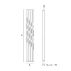 Viadurini Radiators Heizkörper Hydraulisch-Hydraulischer Heizkörper mit gebogenen vertikalen Elementen, hergestellt in Italien – Ribes
