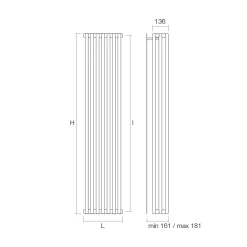 Viadurini Radiators Heizkörper Hydraulisch-Hydraulischer Heizkörper mit drei Abschnitten vertikaler Elemente – Cantucci