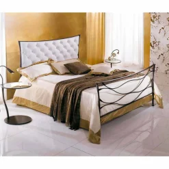 Viadurini Night Design Maßgeschneiderte Möbel|Einzelbetten Aus Schmiedeeisen-Idra Capitonnè Einzelbett aus Schmiedeeisen in Design