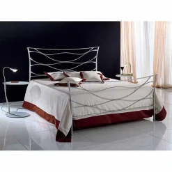 Viadurini Night Design Maßgeschneiderte Möbel|Schmiedeeisen Doppelbetten-Idra Doppelbett aus Schmiedeeisen in Design