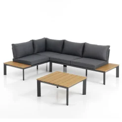 Viadurini in the Garden Garten Lounge Set-In Chaiselongue umwandelbares Sofa mit verstellbarer Rückenlehne und Couchtisch - Finir