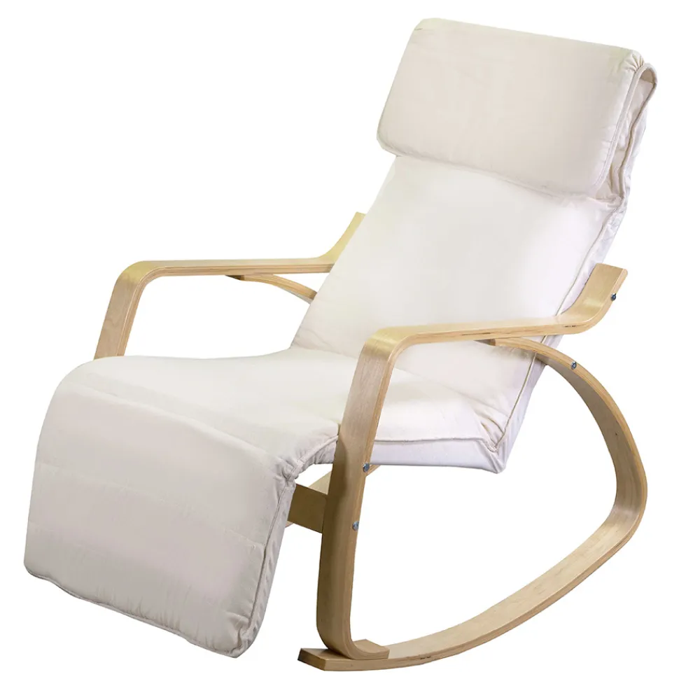 Viadurini Living Moderne Sessel-Indoor-Schaukel aus Birkenholz und Stoff - Abissi