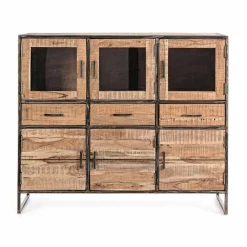 Viadurini Living Anrichte-Industrial Style Sideboard aus Akazienholz und Stahl Homemotion - Zompo