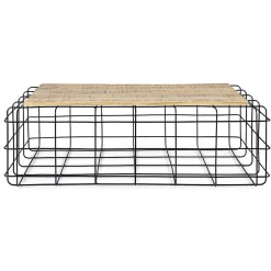 Viadurini Living Moderne Couchtische-Industriedesign Couchtisch aus Mangoholz und Stahl - Carioca