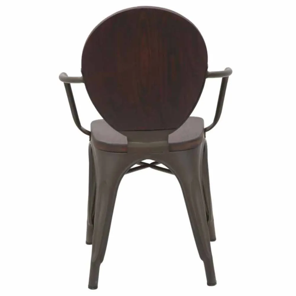 Viadurini Living Design Stühle-Industriedesign Stuhl Holzsitz und Eisengestell, 2 Stück - Delia