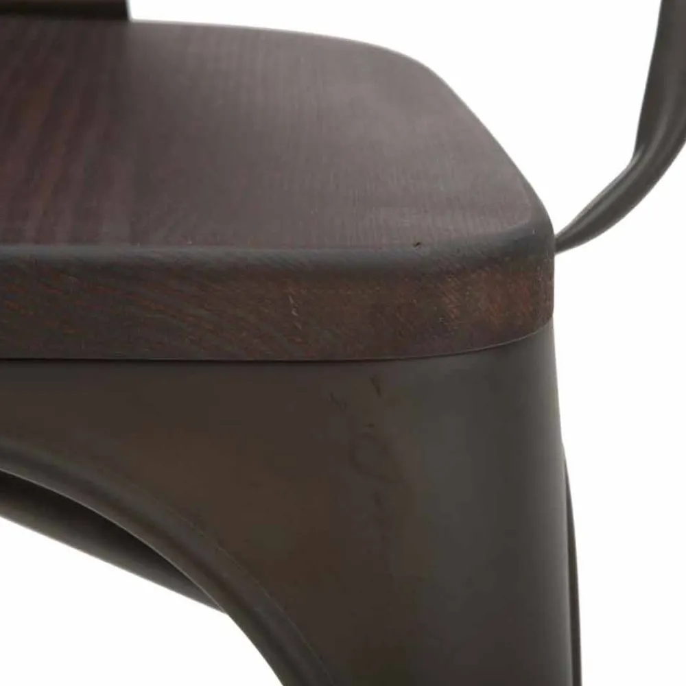 Viadurini Living Design Stühle-Industriedesign Stuhl Holzsitz und Eisengestell, 2 Stück - Delia