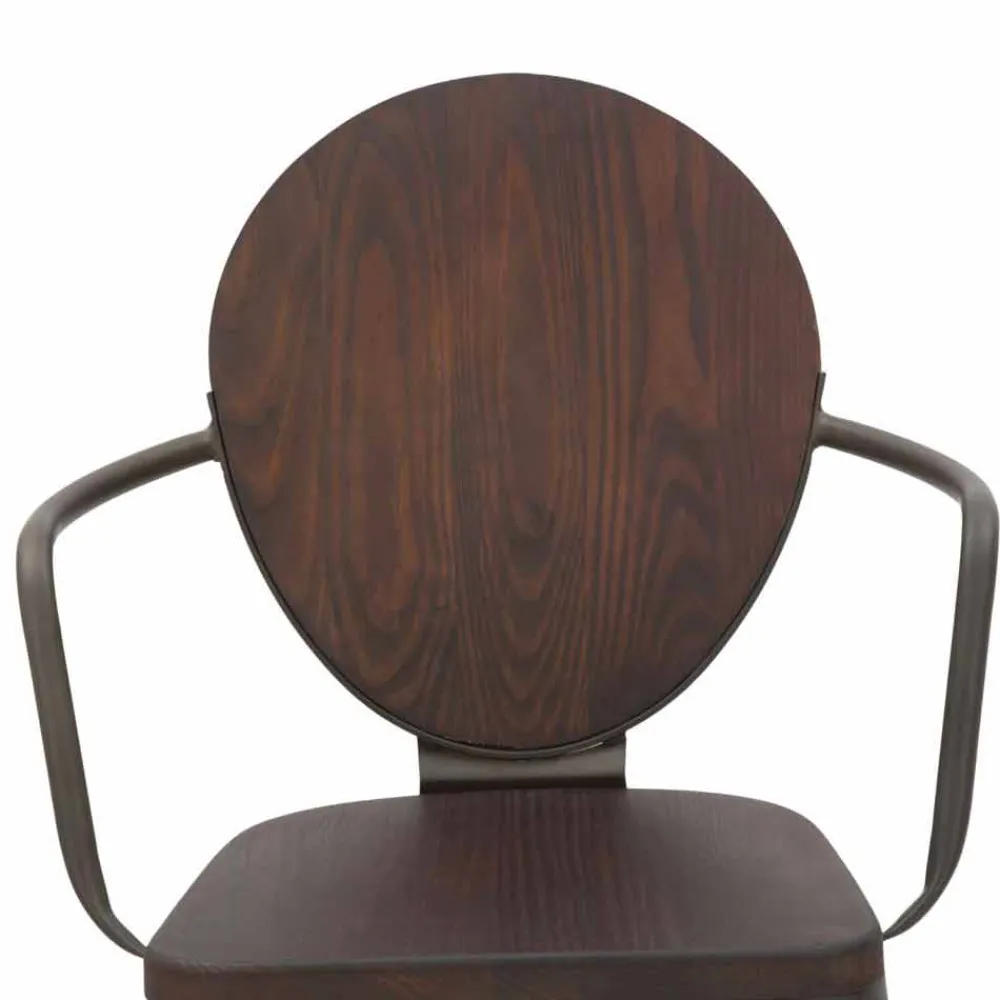 Viadurini Living Design Stühle-Industriedesign Stuhl Holzsitz und Eisengestell, 2 Stück - Delia