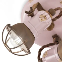 Ferroluce Deckenleuchte Industrial-Industrielle Deckenleuchte 2 Strahler aus Eisen und handgefertigter Keramik - Loft