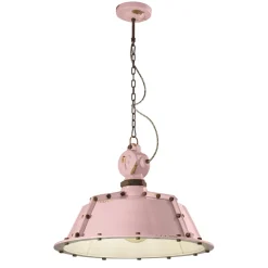 Ferroluce Pendelleuchte Industrial-Industrielle handwerkliche Hängelampe aus Eisen und Keramik - Industriell