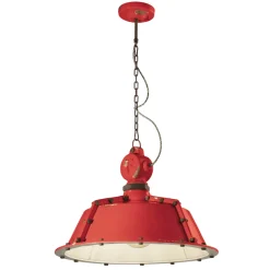 Ferroluce Pendelleuchte Industrial-Industrielle handwerkliche Hängelampe aus Eisen und Keramik - Industriell