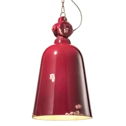 Ferroluce Pendelleuchte Industrial-Industrielle Pendelleuchte aus handgefertigtem Eisen und Keramik - Industriell