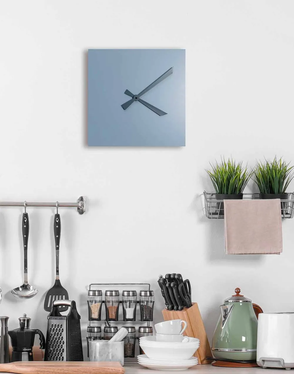 Viadurini Time Design Wanduhren-Industrielle und moderne quadratische Wanduhr von italienischem Design - Titan