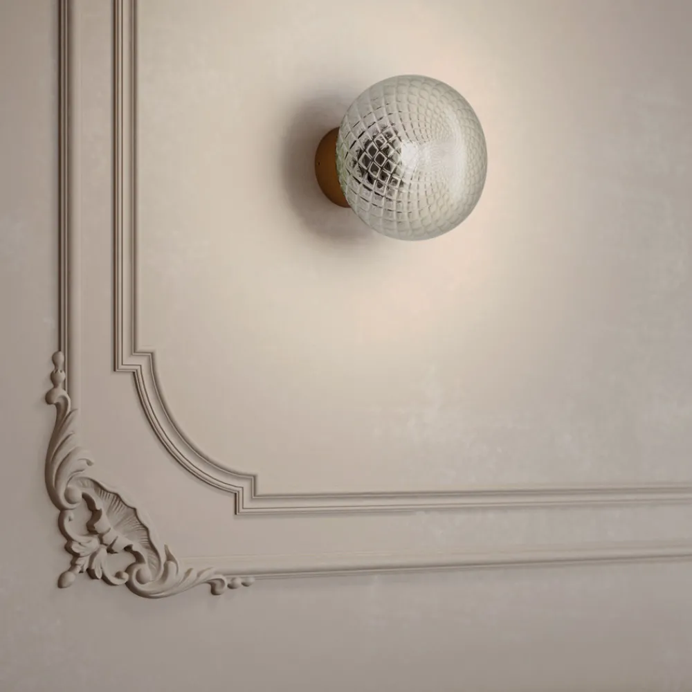 Viadurini Lighting Klassische Wandleuchten-Innenwandleuchte aus grauem Glas, hergestellt in Italien – Lucciola