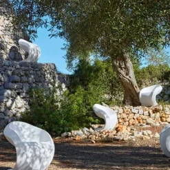 Myyour Sessel Kunststoff|Moderne Sessel-Interner oder externer Design-Sessel aus weißem Polyethylen - Petra von