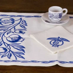 Viadurini by Marchi 1633 Tischdecken-Italienischer Hndgefertigtes Frühstücksservierset Handabdruck auf alten Stoffen