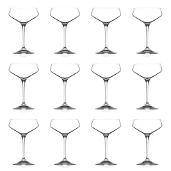 Viadurini Kitchen Italienisches Kristallgeschirr-Italienischer Ökologischer Kristall Champagner Kelch Set 12 Stück - Etera