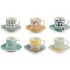 Viadurini Kitchen Tee Set Und Kaffee Set-Kaffeetassen mit Untertasse aus farbigem Porzellan 12 Stück - Hintergrund