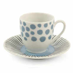 Viadurini Kitchen Tee Set Und Kaffee Set-Kaffeetassen mit Untertasse aus farbigem Porzellan 12 Stück - Hintergrund