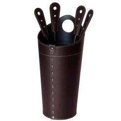 Firestyle Kaminbesteck-Kaminzubehör mit Nilar Lederhaltern, modernes Design