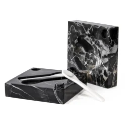 Viadurini Decor Küchenzubehör-Kaviardose mit Löffeln aus Carrara-Marmor Portoro - Jerry