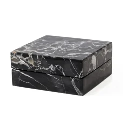 Viadurini Decor Küchenzubehör-Kaviardose mit Löffeln aus Carrara-Marmor Portoro - Jerry