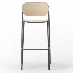 Viadurini Living Küchenhocker-Küchenhocker aus Eichenholz und Metall Made in Italy 2 Stück - Saffia