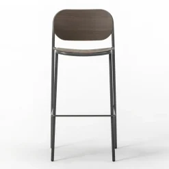 Viadurini Living Küchenhocker-Küchenhocker aus Eichenholz und Metall Made in Italy 2 Stück - Saffia