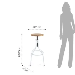 Viadurini Living Küchenhocker-Küchenhocker aus Eichenholz mit Metallstruktur - Salvo