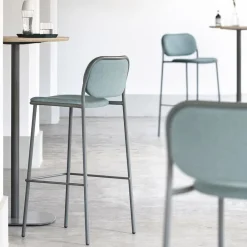 Viadurini Living Küchenhocker-Küchenhocker aus Stoff und Metall Made in Italy 2 Stück - Sangria