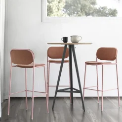 Viadurini Living Küchenhocker-Küchenhocker aus Stoff und Metall Made in Italy 2 Stück - Sangria