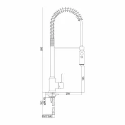 Viadurini Taps Küchenarmaturen-Küchenmixer aus Messing mit Handbrause Made in Italy - Kalimo