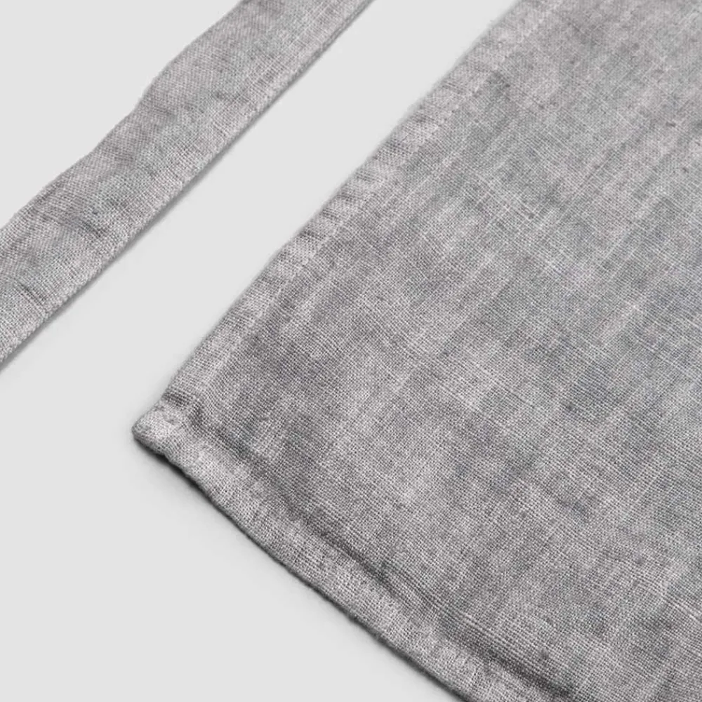 Viadurini Textile Küchen Schürzen-Küchenschürze in Anthrazitgrau Leinen Low Model mit Pocket - Flick