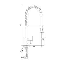 Viadurini Taps Küchenarmaturen-Küchenspülenmischer mit verstellbarem Messingrohr Made in Italy - Cory