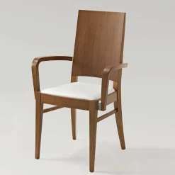 Viadurini Living Moderne Stühle-Küchenstuhl aus Buchenholz Kunstledersitz mit Armlehnen - Florent