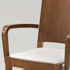 Viadurini Living Moderne Stühle-Küchenstuhl aus Buchenholz Kunstledersitz mit Armlehnen - Florent