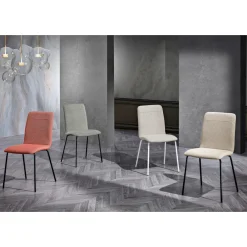 Viadurini Living Moderne Stühle-Küchenstuhl aus farbigem Stoff und Metall im modernen Design – Hermine