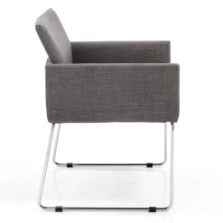 Viadurini Living Moderne Stühle-Küchenstuhl aus grauem Stoff mit Metallgestell 2 Stück - Shutter