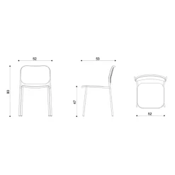 Viadurini Living Moderne Stühle-Küchenstuhl aus Holz und lackiertem Metall Made in Italy 2 Stück - Saffia