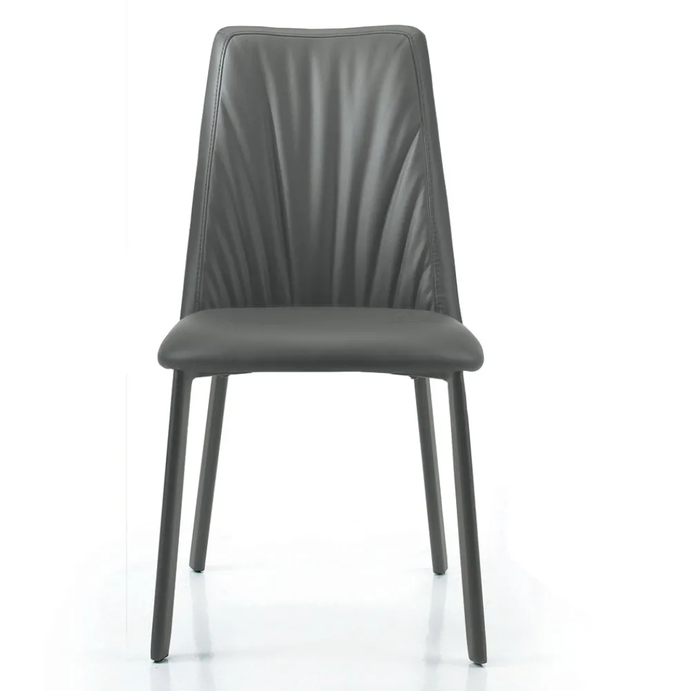 Viadurini Living Moderne Stühle-Küchenstuhl aus Kunstleder und Stahl, hergestellt in Italien, 4 Stück – Alexia