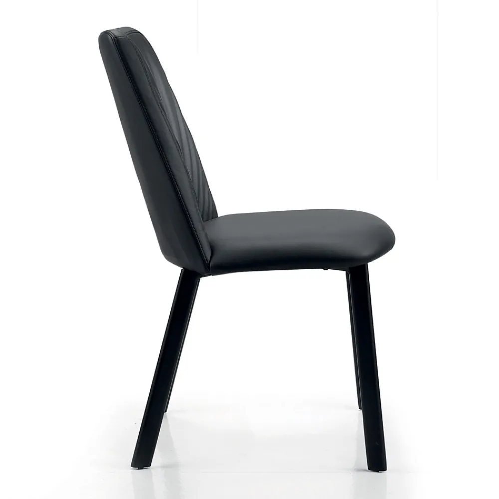 Viadurini Living Moderne Stühle-Küchenstuhl aus Kunstleder und Stahl, hergestellt in Italien, 4 Stück – Alexia