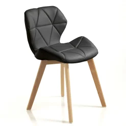 Viadurini Living Moderne Stühle-Küchenstuhl aus Kunstleder und Massivholz 2-teilig - Fiorenzuola