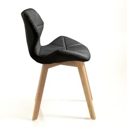 Viadurini Living Moderne Stühle-Küchenstuhl aus Kunstleder und Massivholz 2-teilig - Fiorenzuola