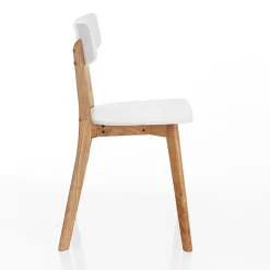 Viadurini Living Moderne Stühle-Küchenstuhl aus massivem Weiß und gebeiztem Eichenholz 2-teilig - Tonino